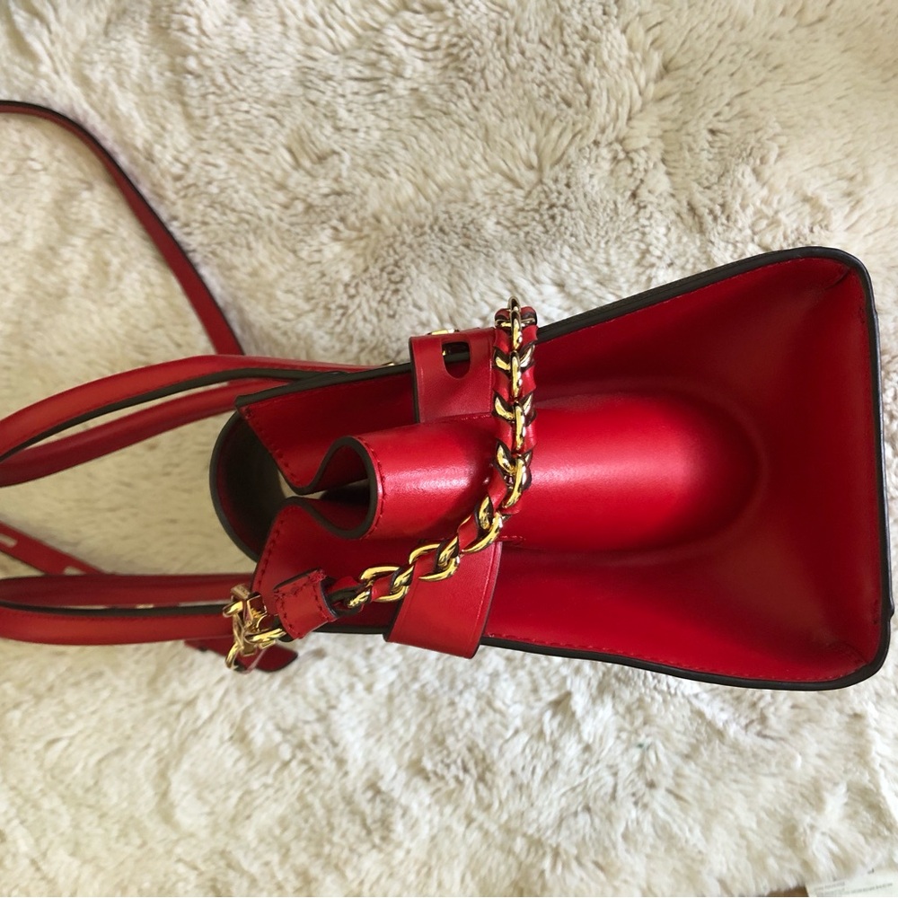 Michael Kors Red and Brown Carmen Satchel with Gold Hardware - Picture 8 of 10
